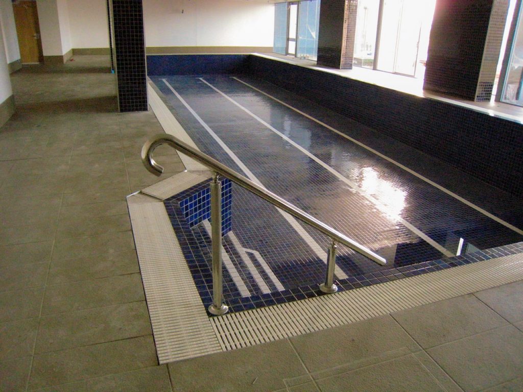 Newly tiled indoor pool