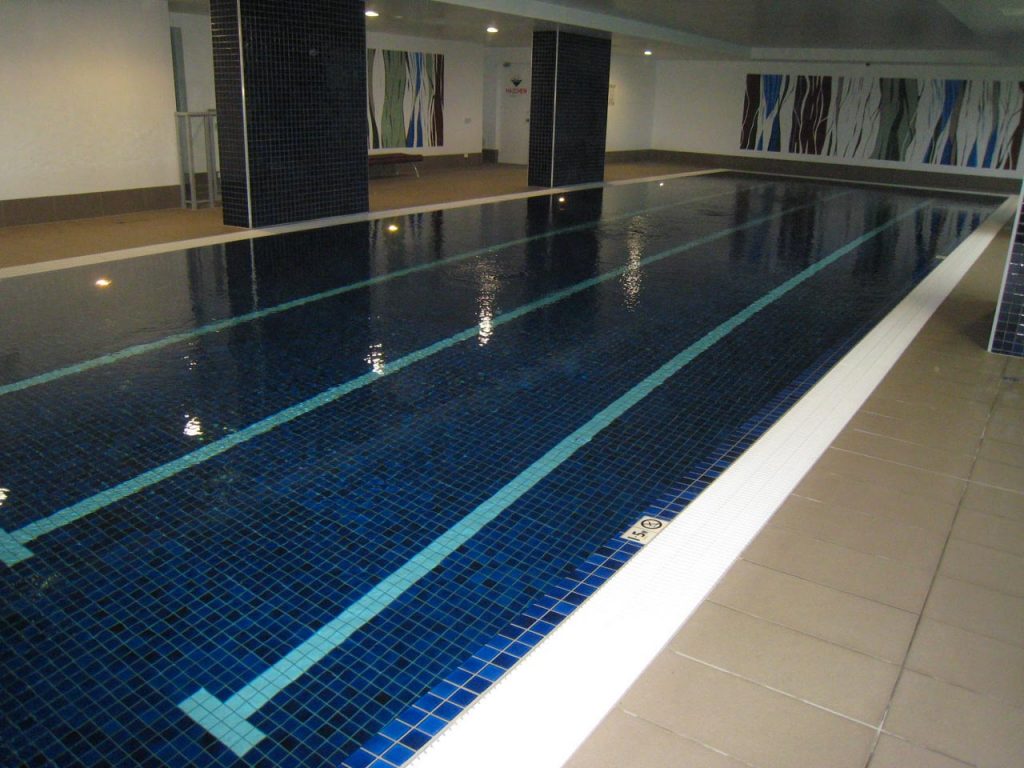 Commercial indoor infinity swimming pool